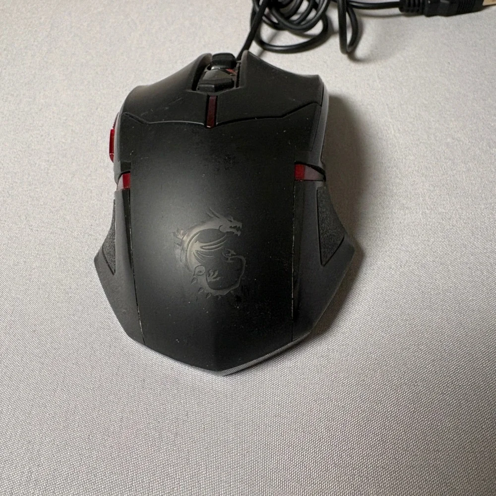 MSI Interceptor DS B1 Wired Optical Gaming Mouse Black Red LED